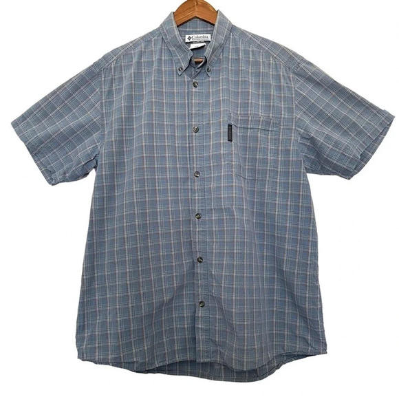 Columbia Short Sleeve Button Down Plaid Shirt Size XL - Picture 5 of 5